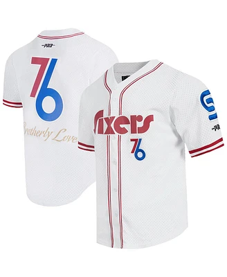 Pro Standard Men's White Philadelphia 76ers 2024/25 City Edition Mesh Baseball Jersey