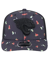 New Era Men's Navy/Black Jacksonville Jaguars Adventure Drinks Pattern 9SEVENTY Stretch-Snap Hat