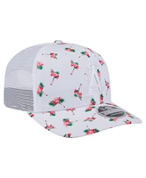 New Era Men's White Los Angeles Angels Flamingo Mesh Back 9SEVENTY Stretch-Snap Hat