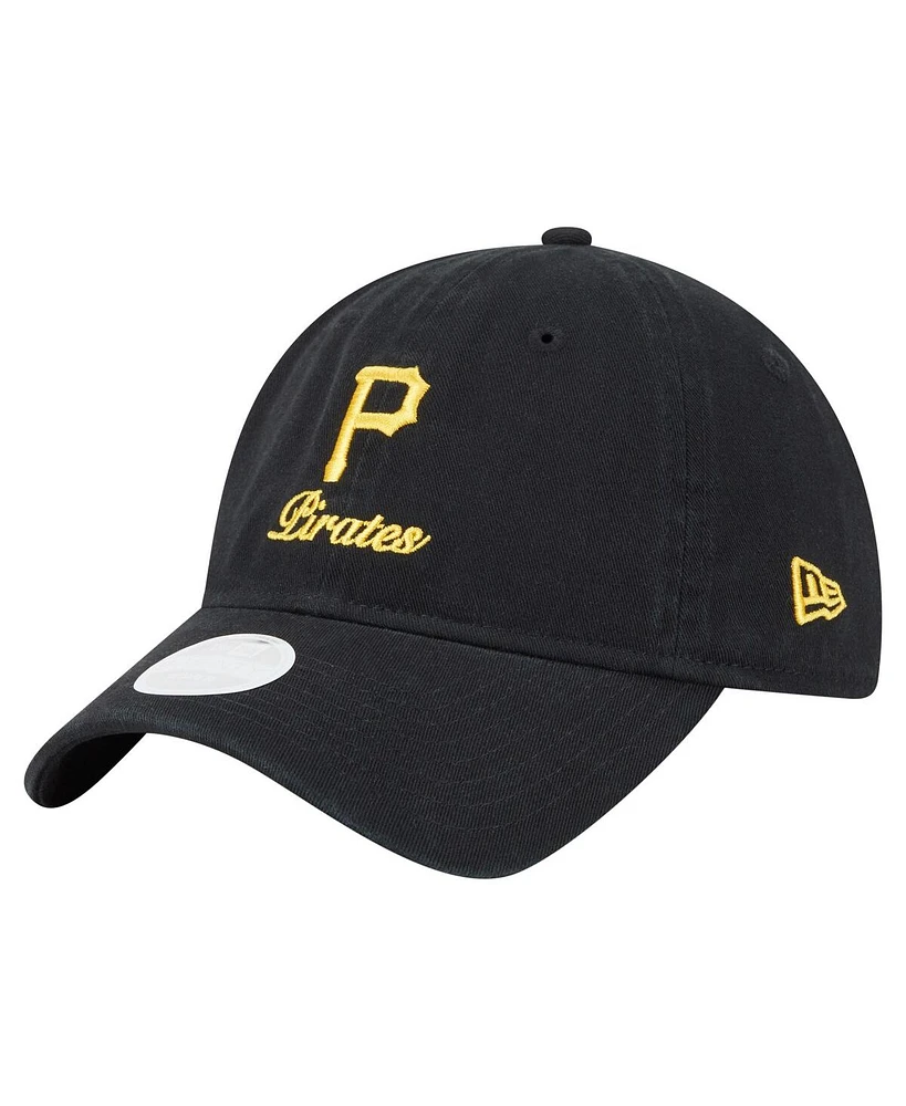 New Era Women's Black Pittsburgh Pirates Preppy Team 9TWENTY Adjustable Hat