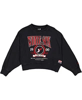 New Era Women's Black Chicago White Sox 2025 City Connect Cropped Enzyme Wash Pullover Sweatshirt