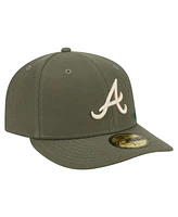 New Era Men's Olive Atlanta Braves Tonal Florals 59FIFTY Fitted Hat