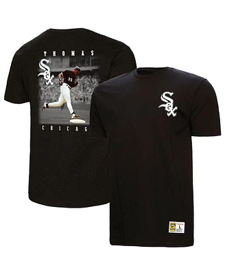 Mitchell & Ness Men's Frank Thomas Black Chicago White Sox Legends Collection Vintage Logo T-Shirt