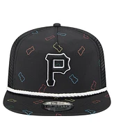 New Era Men's Black Pittsburgh Pirates Gummy Golfer Trucker Adjustable Hat