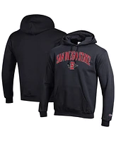 Champion Men's Black San Diego State Aztecs Arched Logo Fleece Pullover Hoodie