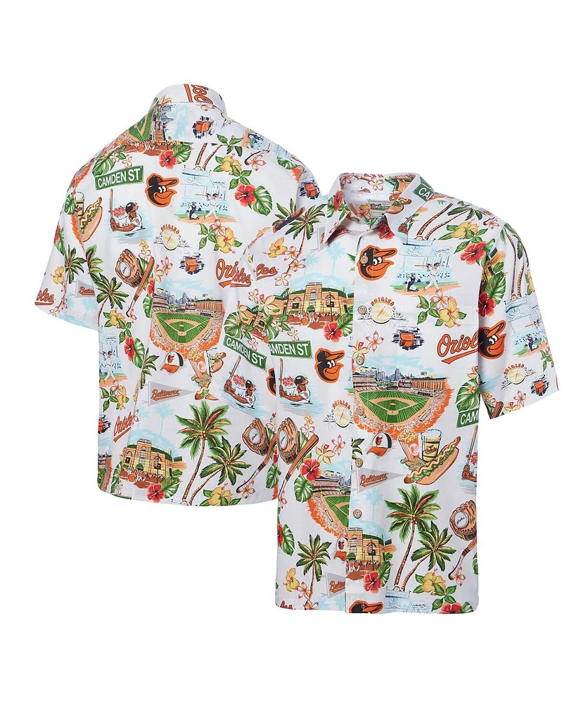 Reyn Spooner Men's White Baltimore Orioles Scenic Button-Up Shirt