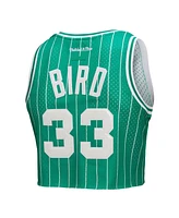 Mitchell & Ness X Dannijo Women's Larry Bird Kelly Green Boston Celtics Fashion Cropped Basketball Jersey