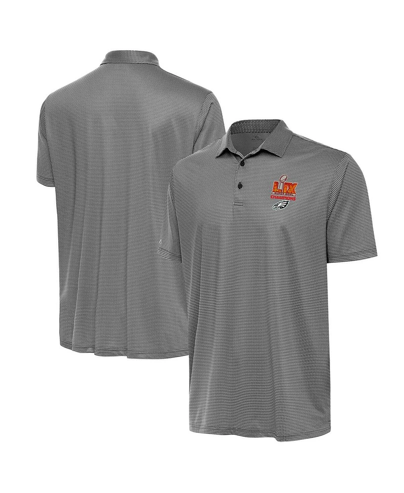 Antigua Men's White/Black Philadelphia Eagles Super Bowl Lix Champions Rings Polo Shirt