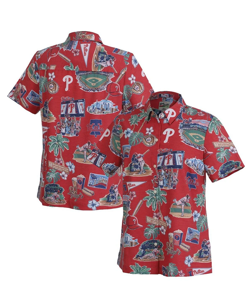 Reyn Spooner Women's Red Philadelphia Phillies Scenic Button-Up Top