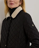 Lauren Ralph Women's Faux-Sherpa-Collar Quilted Coat