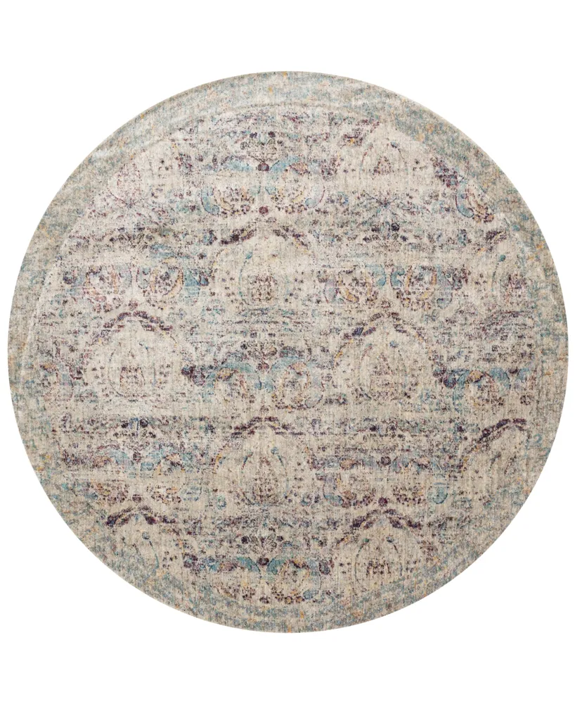 Closeout! Loloi Anastasia Af-05 Silver/Plum 7'10" Round Rug