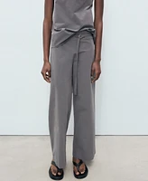 Mango Women's Fine Belt Straight Pants