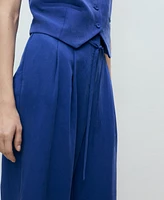Mango Women's Bow Belt Lyocell Suit Pants