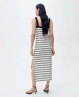 Mango Women's Striped Midi Dress