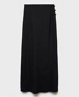 Mango Women's Linen-Blend Straight Skirt