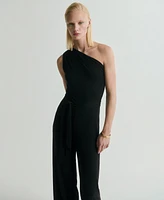 Mango Women's Asymmetric Belt Jumpsuit