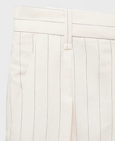 Mango Women's Striped Linen-Blend Bermuda Shorts
