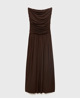 Mango Women's Combined Strapless Dress