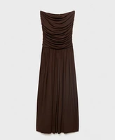Mango Women's Combined Strapless Dress