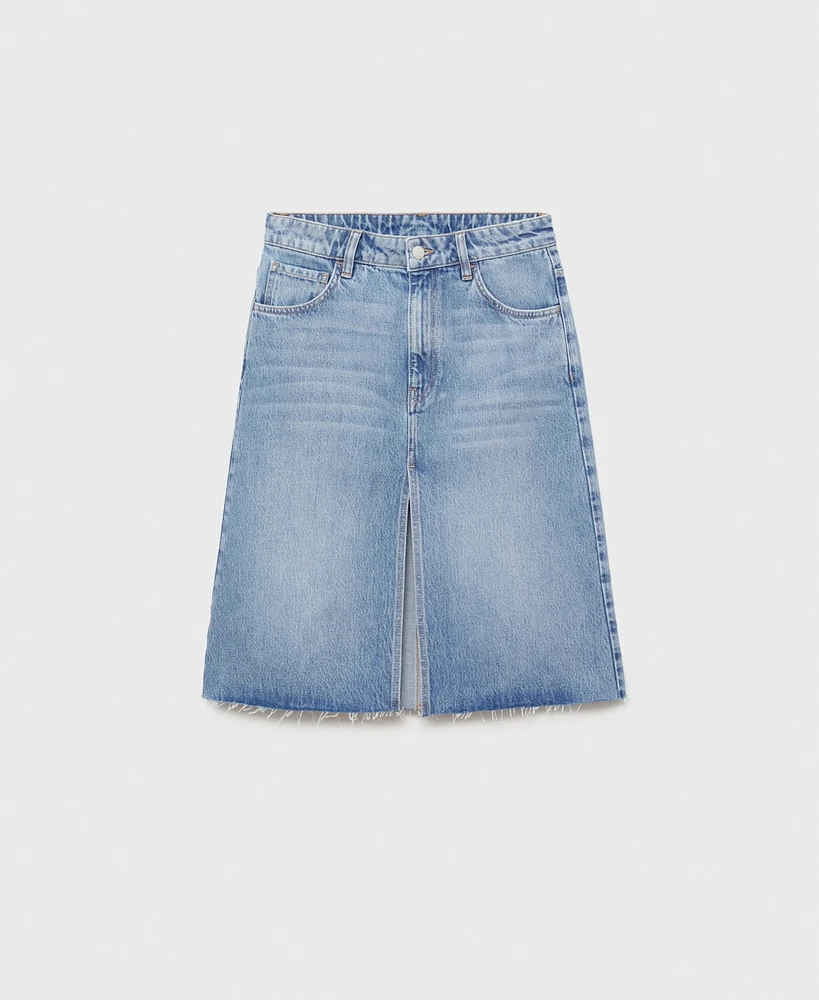 Mango Women's Denim Midi Skirt