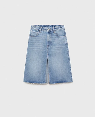 Mango Women's Denim Midi Skirt