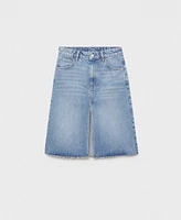 Mango Women's Denim Midi Skirt