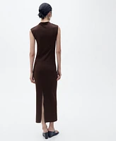Mango Women's Perkins Collar Draped Dress