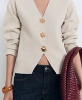 Mango Women's Jewel Buttons Knitted Cardigan