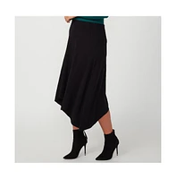 Estelle Shade Black Midi Assymetric Skirt