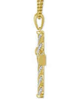 Men's Diamond Cross 22" Pendant Necklace (1/2 ct. t.w.) in 18k Gold-Plated Sterling Silver