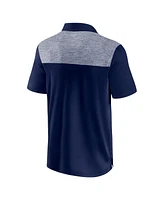 Fanatics Men's Navy Seattle Kraken Iconic Brushed Blocked Polo Shirt