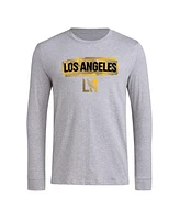 Adidas Men's Heather Gray Lafc Local Pop Aeroready Long Sleeve T-Shirt
