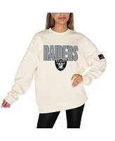 Gameday Couture Women's Cream Las Vegas Raiders Premium Fleece Drop Shoulder Pullover Sweatshirt