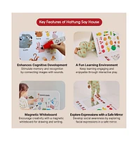 Hattung SayHouse Interactive Educational Foldable Board for Kids with Talking Pen, Magnetic Board, Whiteboard & Mirror