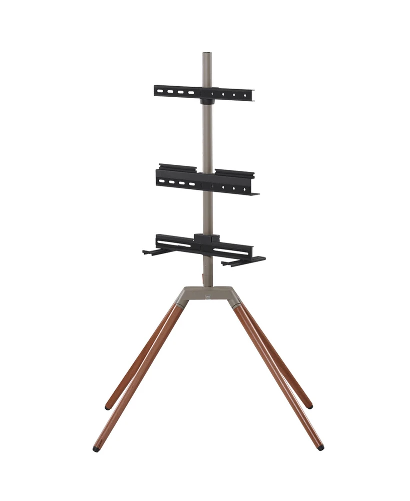Quadpod Universal Tv Stand - Walnut & Dark Grey