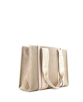 Pre-Owned Chloe Medium Woody Tote Canvas with Leather