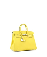 Pre-Owned Hermes Birkin 25 Handbag Verso Novillo with Palladium Hardware
