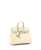Pre-Owned Hermes Birkin 25 Handbag Light Swift with Palladium Hardware