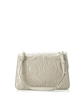 Pre-Owned Salvatore Ferragamo Medium Gancini Turnlock Flap Bag Gancini Quilted Leather