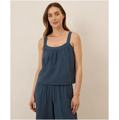 Pact Women's Organic Cotton Coastal Double Gauze Square Neck Cami