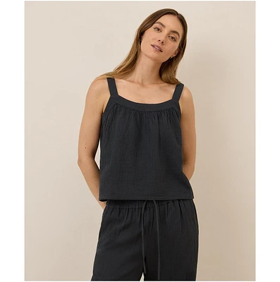 Pact Women's Organic Cotton Coastal Double Gauze Square Neck Cami