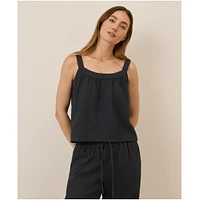 Pact Women's Organic Cotton Coastal Double Gauze Square Neck Cami