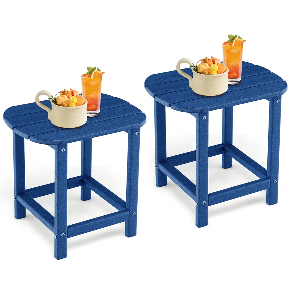 2-Pieces Adirondack Outdoor Side Table for Patio and Garden