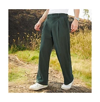 Campus Sutra Men's Emerald Green Tailored Waffle Trousers