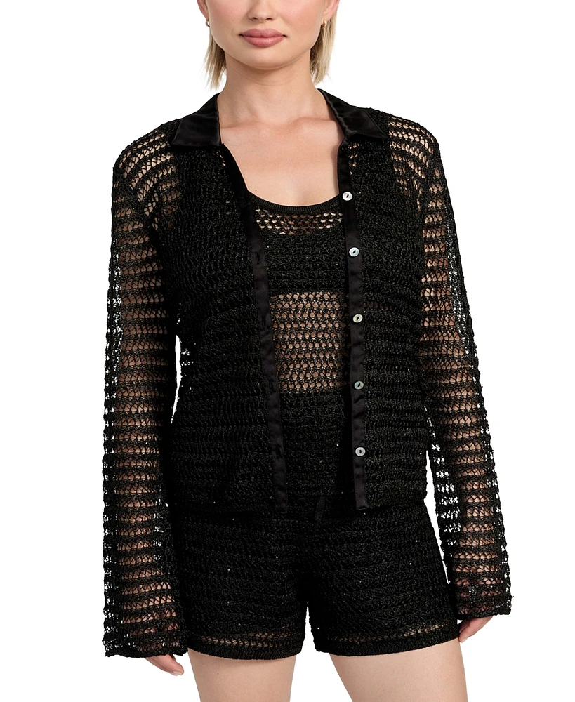 Guess Women's Bella Embellished Knit Shirt