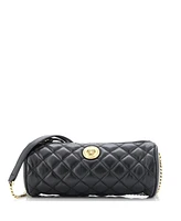 Pre-Owned Versace Medusa Chain Zip Shoulder Bag Quilted Leather