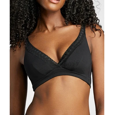 Siella Women's Organic Cotton Lace Plunge Bra