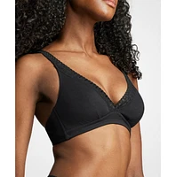 Siella Women's Organic Cotton Lace Plunge Bra