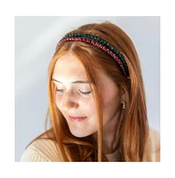 Thin Beaded Headband Set - Red + Green