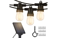 Ambience Pro Heavy Duty Solar-Powered Led Outdoor String Lights with 15 Hooks, 1W, Soft White (27 ft.)